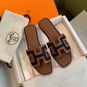 Hermes Oran Sandal Denim Brown - 1