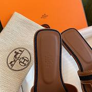 Hermes Oran Sandal Denim Brown - 5