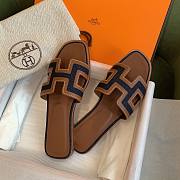 Hermes Oran Sandal Denim Brown - 4