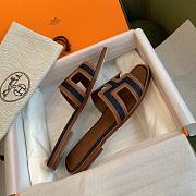 Hermes Oran Sandal Denim Brown - 3