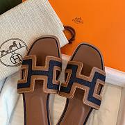 Hermes Oran Sandal Denim Brown - 2