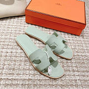 Hermes Calfskin Oran Sandal Light Green - 2