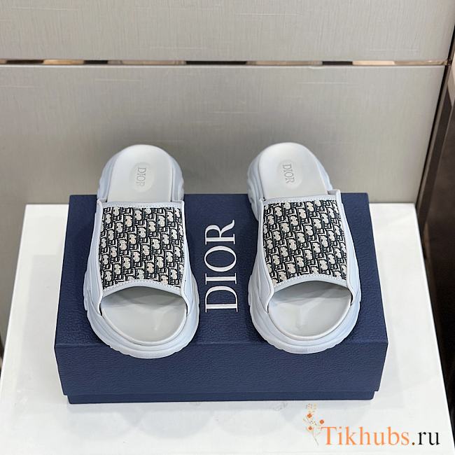 Dior H-Town Sandal Gray Rubber With Beige and Black - 1