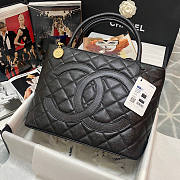 Chanel CC Medallion Caviar Black Tote Handbag 30x24x14cm - 1