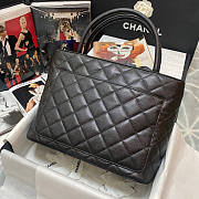 Chanel CC Medallion Caviar Black Tote Handbag 30x24x14cm - 4