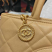 Chanel CC Medallion Caviar Beige Tote Handbag 30x24x14cm - 2