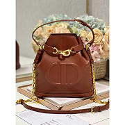 Dior Medium C'est Bag Cream CD-Embossed Leather Brown 24x10x24.5cm - 1