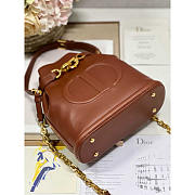 Dior Medium C'est Bag Cream CD-Embossed Leather Brown 24x10x24.5cm - 5