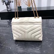 YSL Loulou Small Chain White Gold Bag 23 x 17 x 9 cm - 3