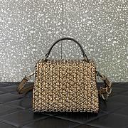 Valentino Mini Vsling Handbag Woven Metallic Nappa Leather 19x13x9cm - 2