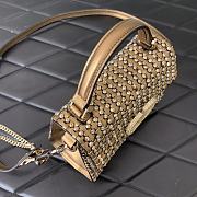 Valentino Mini Vsling Handbag Woven Metallic Nappa Leather 19x13x9cm - 3