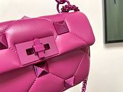 Valentino Small Roman Stud The Shoulder Bag Pink 19x13x6cm - 4