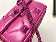 Valentino Small Roman Stud The Shoulder Bag Pink 19x13x6cm - 2