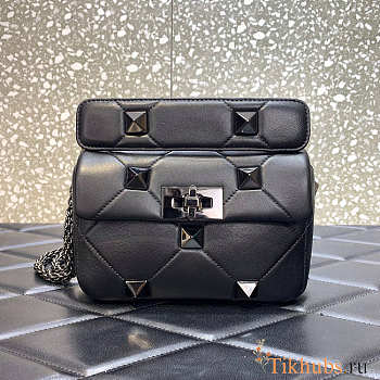 Valentino Exclusive Small Nappa Roman Stub Black 19x13x6cm