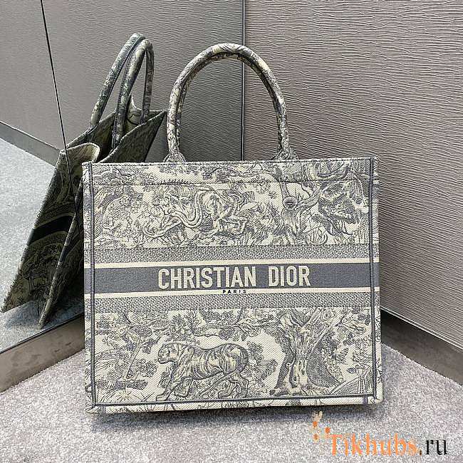 Dior Large Book Tote Gray Toile de Jouy 42 x 35 x 18.5 cm - 1