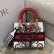 Dior Lady D-lite Bag Latte Multicolor Cupidon Embroidery Size 24 cm - 1
