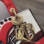 Dior Lady D-lite Bag Latte Multicolor Cupidon Embroidery Size 24 cm - 5