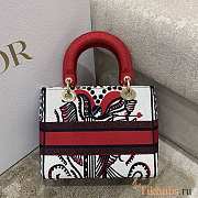 Dior Lady D-lite Bag Latte Multicolor Cupidon Embroidery Size 24 cm - 4