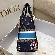 Dior Lady D-lite Blue Multicolor Embroidery 24cm - 5