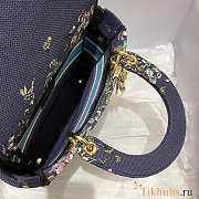 Dior Lady D-lite Blue Multicolor Embroidery 24cm - 4