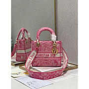 Dior Lady D-lite Pink Embroidery 24cm - 1