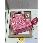 Dior Lady D-lite Pink Embroidery 24cm - 2