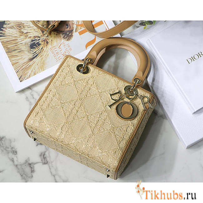 Dior Lady Natural Cannage Raffia 24 x 20 x 11 cm  - 1