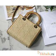 Dior Lady Natural Cannage Raffia 24 x 20 x 11 cm  - 5