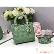 Dior Medium Lady Dior Bag Jade Green 24cm - 1