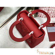 Dior Medium Lady Dior Bag Jade Red 24cm - 5