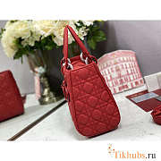 Dior Medium Lady Dior Bag Jade Red 24cm - 4