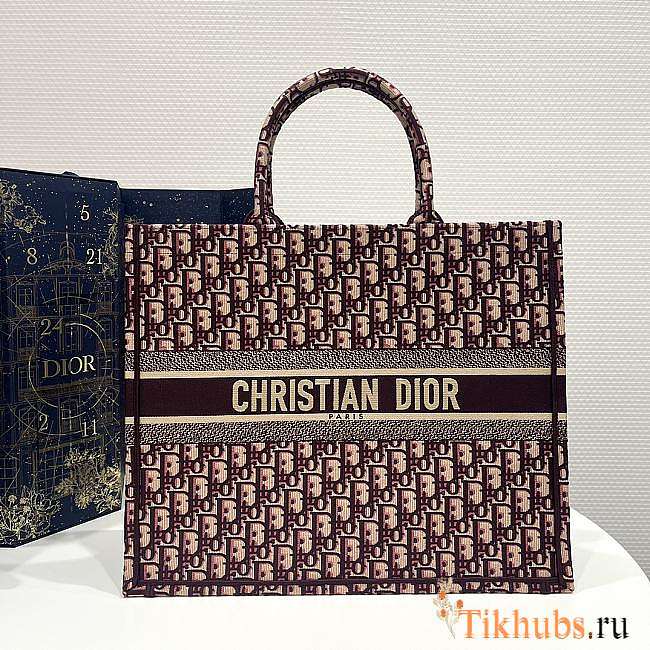 Dior Large Book Tote Oblique Red 42*18*35cm - 1