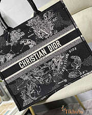 Dior Large Book Tote Black Latte Toile de Jouy Zodiac 42 x 35 x 18.5 cm - 3