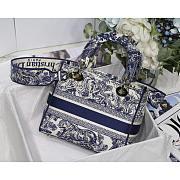 Dior Lady D-lite Blue Toile de Jouy 24x20x11cm - 2