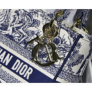 Dior Lady D-lite Blue Toile de Jouy 24x20x11cm - 3