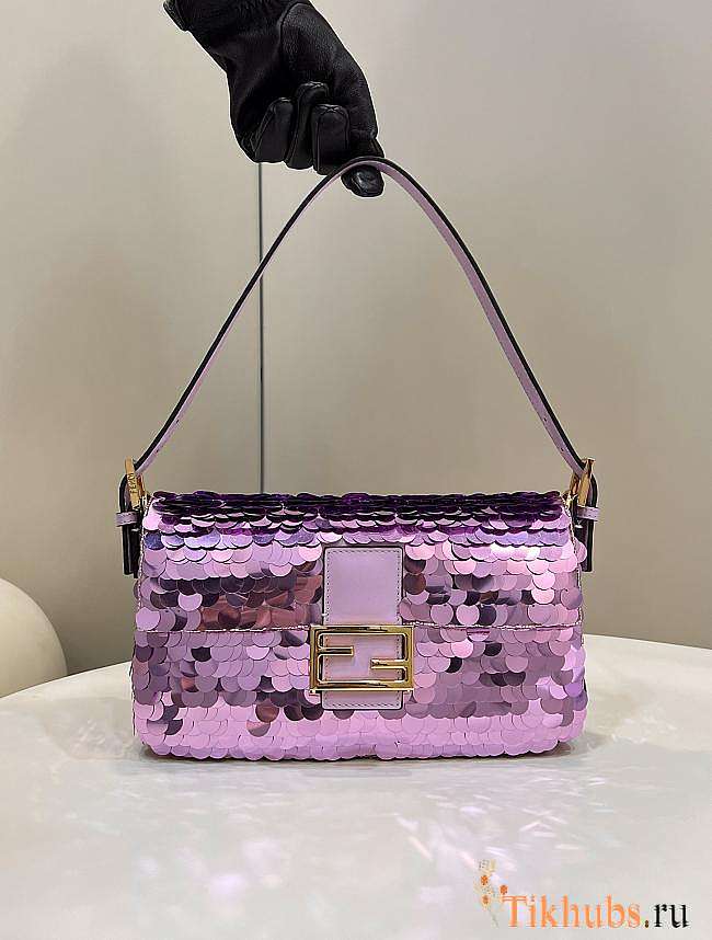 Fendi Baguette Purple Sequined 27x5x14cm - 1