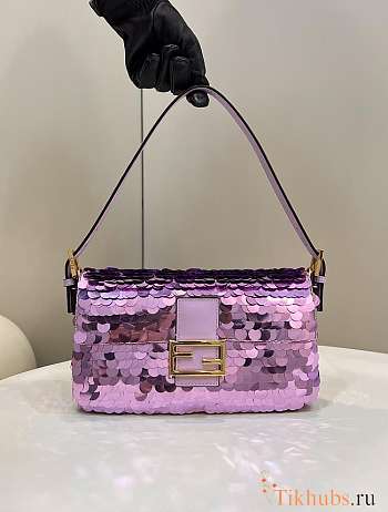 Fendi Baguette Purple Sequined 27x5x14cm