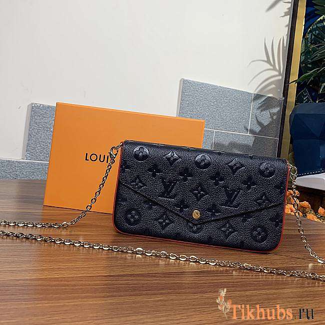 Louis Vuitton LV POCHETTE FÉLICIE Black and Red 21x11x2cm - 1