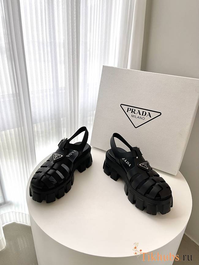 Prada Foam Rubber Sandals Black - 1