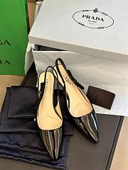 Prada Patent Leather Slingbacks Black 4.5cm - 5