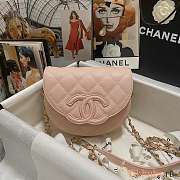 Chanel Mini Messenger Pink Grained Calfskin Bag 19x15x7cm - 1