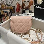 Chanel Mini Messenger Pink Grained Calfskin Bag 19x15x7cm - 6