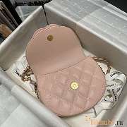 Chanel Mini Messenger Pink Grained Calfskin Bag 19x15x7cm - 3