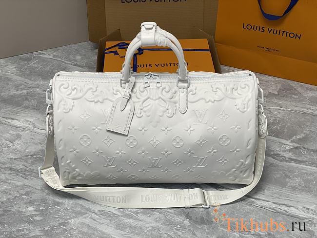 Louis Vuitton LV Keepall Bandoulière 50 White 50 x 29 x 23 cm - 1