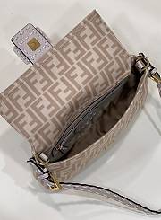 Fendi Baguette 1997 Beige FF Wool Bag 28x6x13.5cm - 3