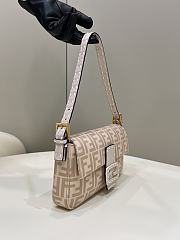 Fendi Baguette 1997 Beige FF Wool Bag 28x6x13.5cm - 4