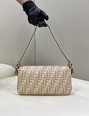 Fendi Baguette 1997 Beige FF Wool Bag 28x6x13.5cm - 2