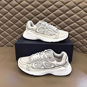 Dior B30 CD White Leather Gray Mesh Low Runner Sneaker - 1