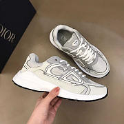 Dior B30 CD White Leather Gray Mesh Low Runner Sneaker - 6