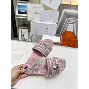 Dior Dway Slide Pink and Gray Cotton Sauvage Motif - 3